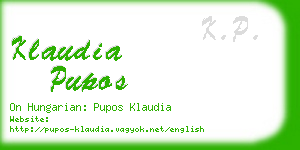 klaudia pupos business card